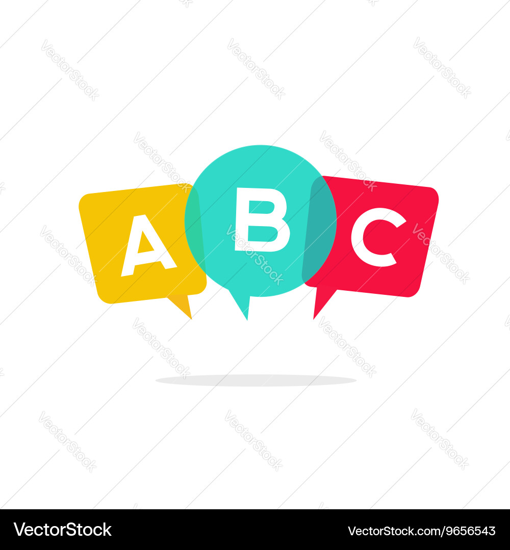 Language Learning Badge - ABC Speech vector image