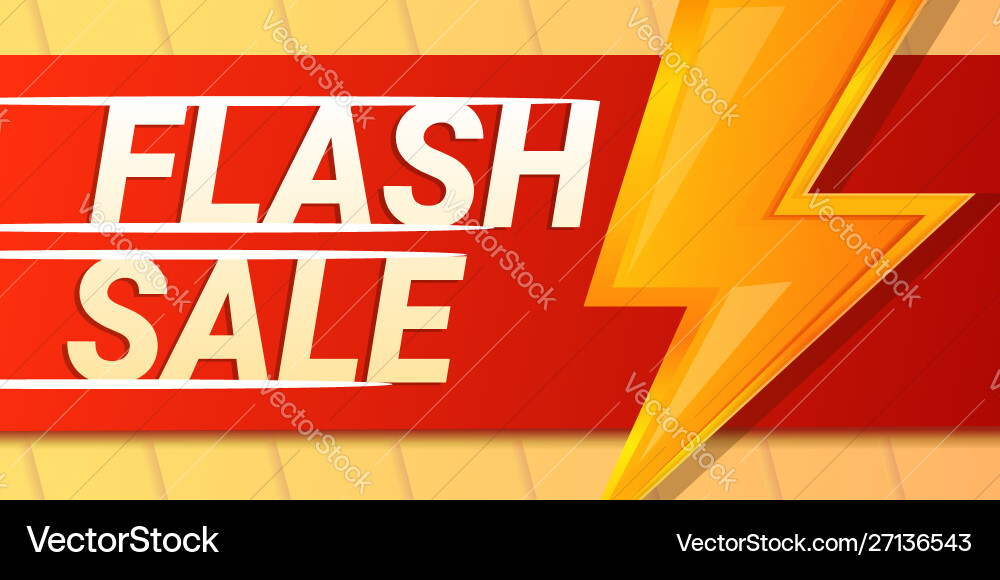 Lightning bolt flash sale concept banner cartoon Lightning bolt flash sale concept banner cartoon vector image
