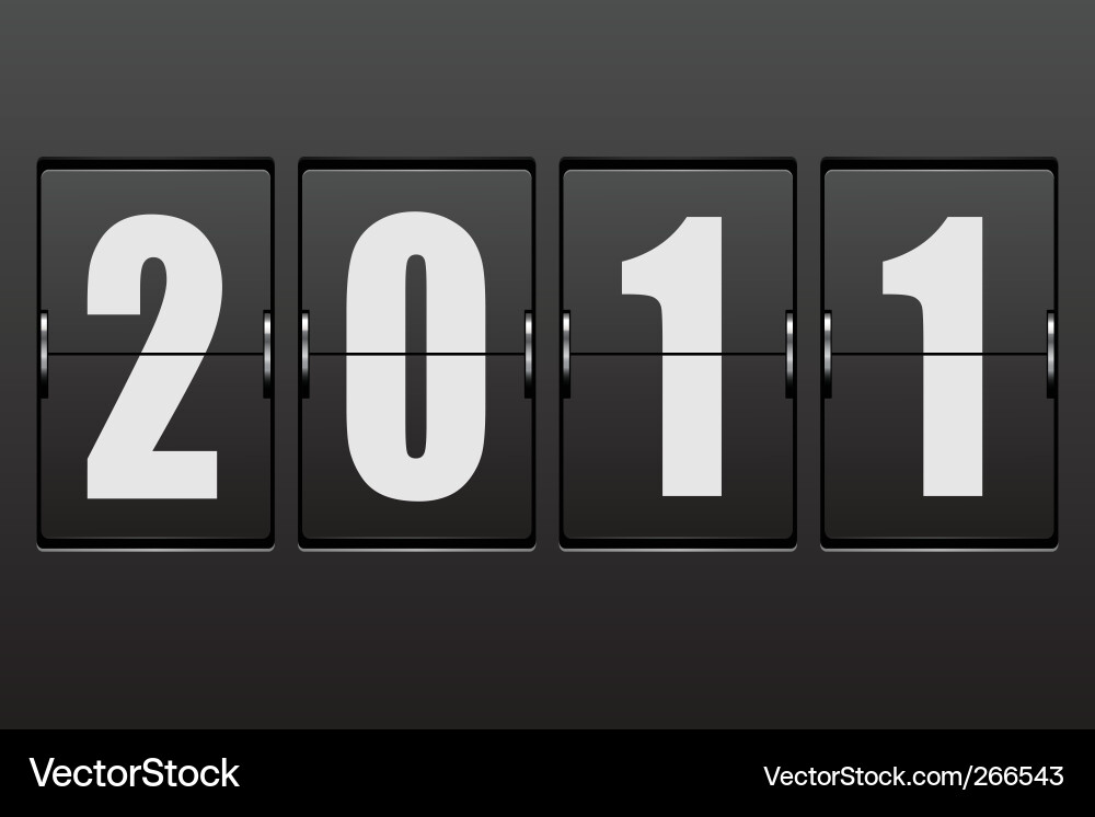 Mechanische Zeitanzeige des Neujahrs Vektorbild