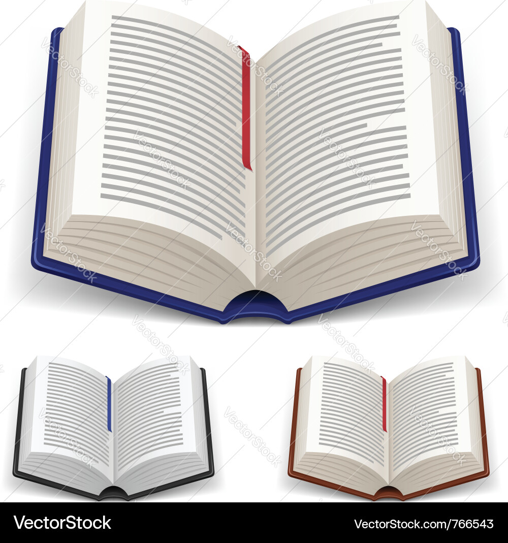 Open Books with Bookmarks Vector Image