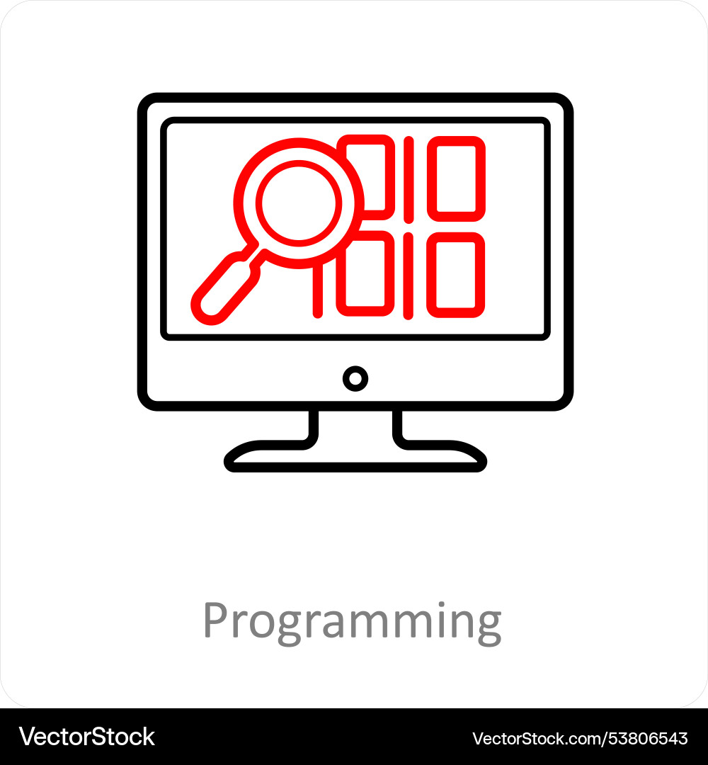 Programming and big data icon concept Vector Image