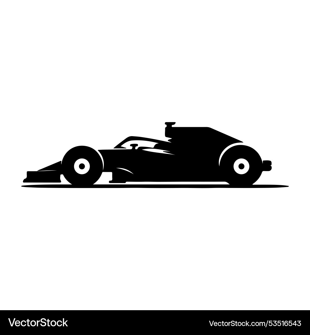 Racing car silhouette with white background Vector Image