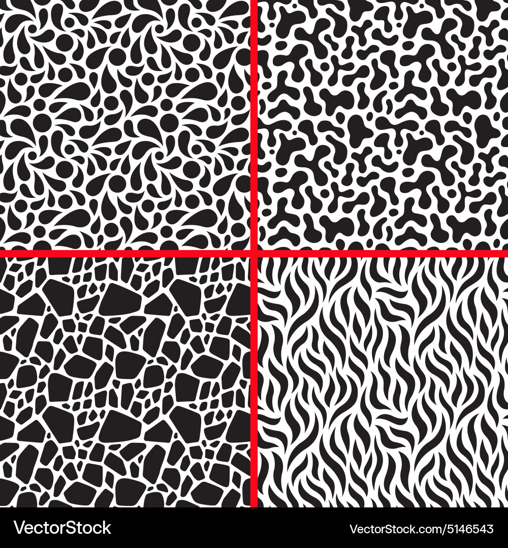 Set abstract seamless patterns vector image