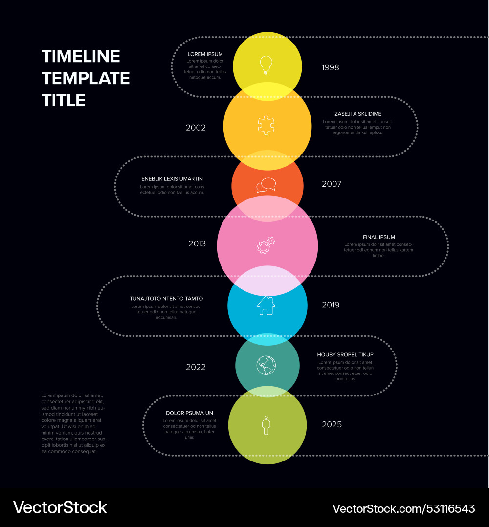 Simple dark vertical overlay timeline graph Simple dark vertical overlay timeline graph vector image