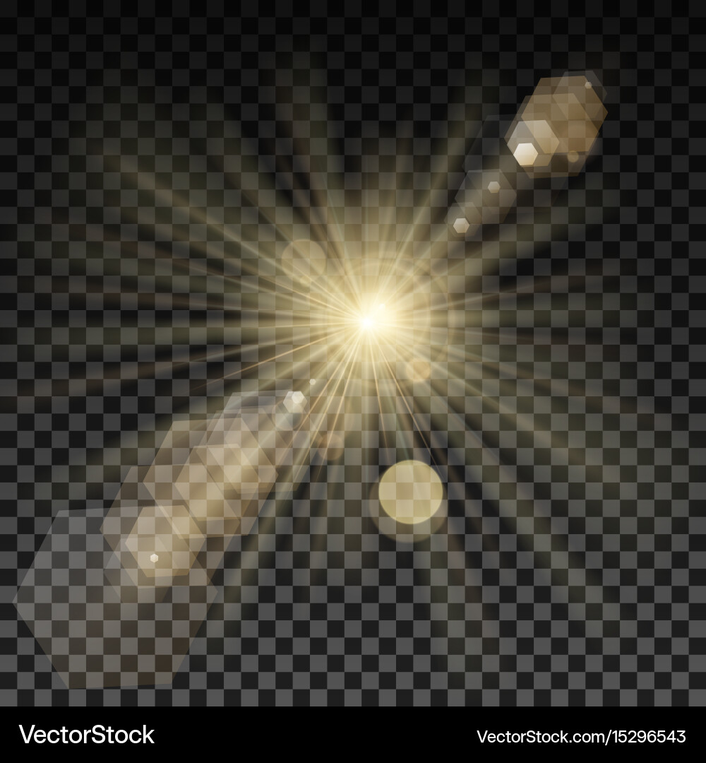 Sparkle Light Effect Transparent Background vector image
