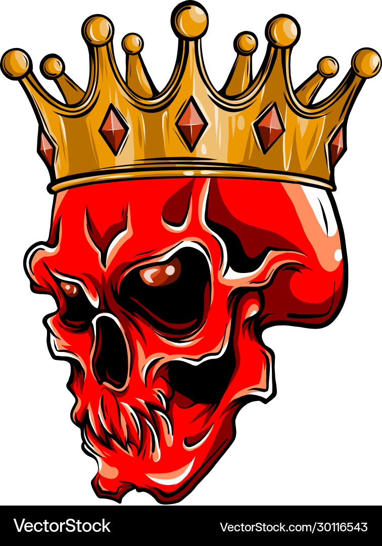 Totenkopf König mit Krone Vektorbild