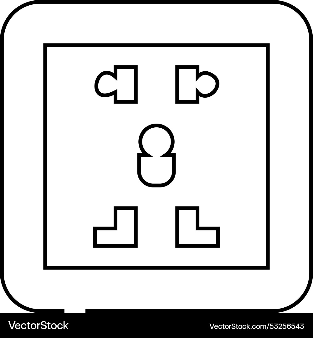 Universal socket power line icon Vector Image