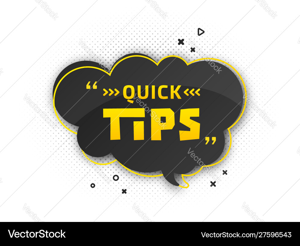 Useful quick tip trick suggesting advice and help Useful quick tip trick suggesting advice and help vector image