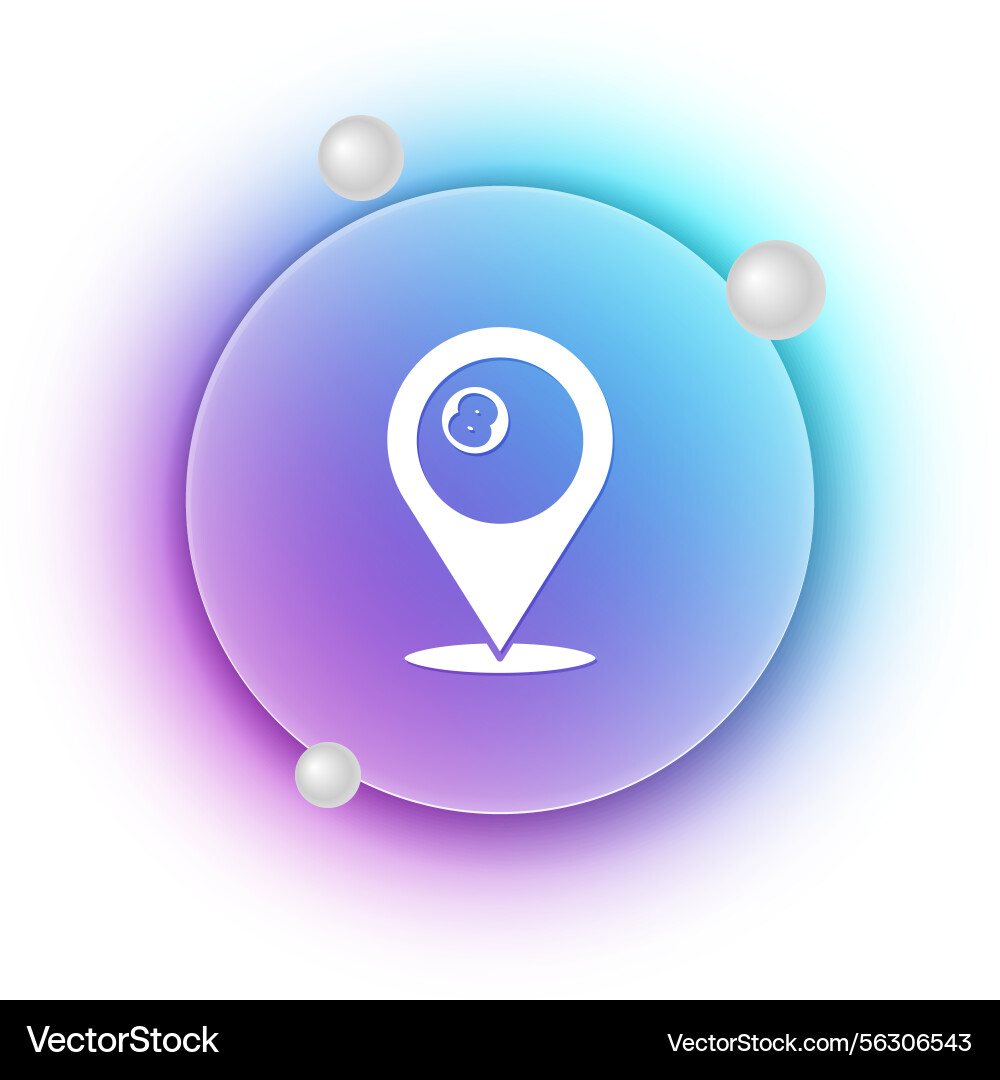 White map pointer with billiard pool snooker ball White map pointer with billiard pool snooker ball vector image