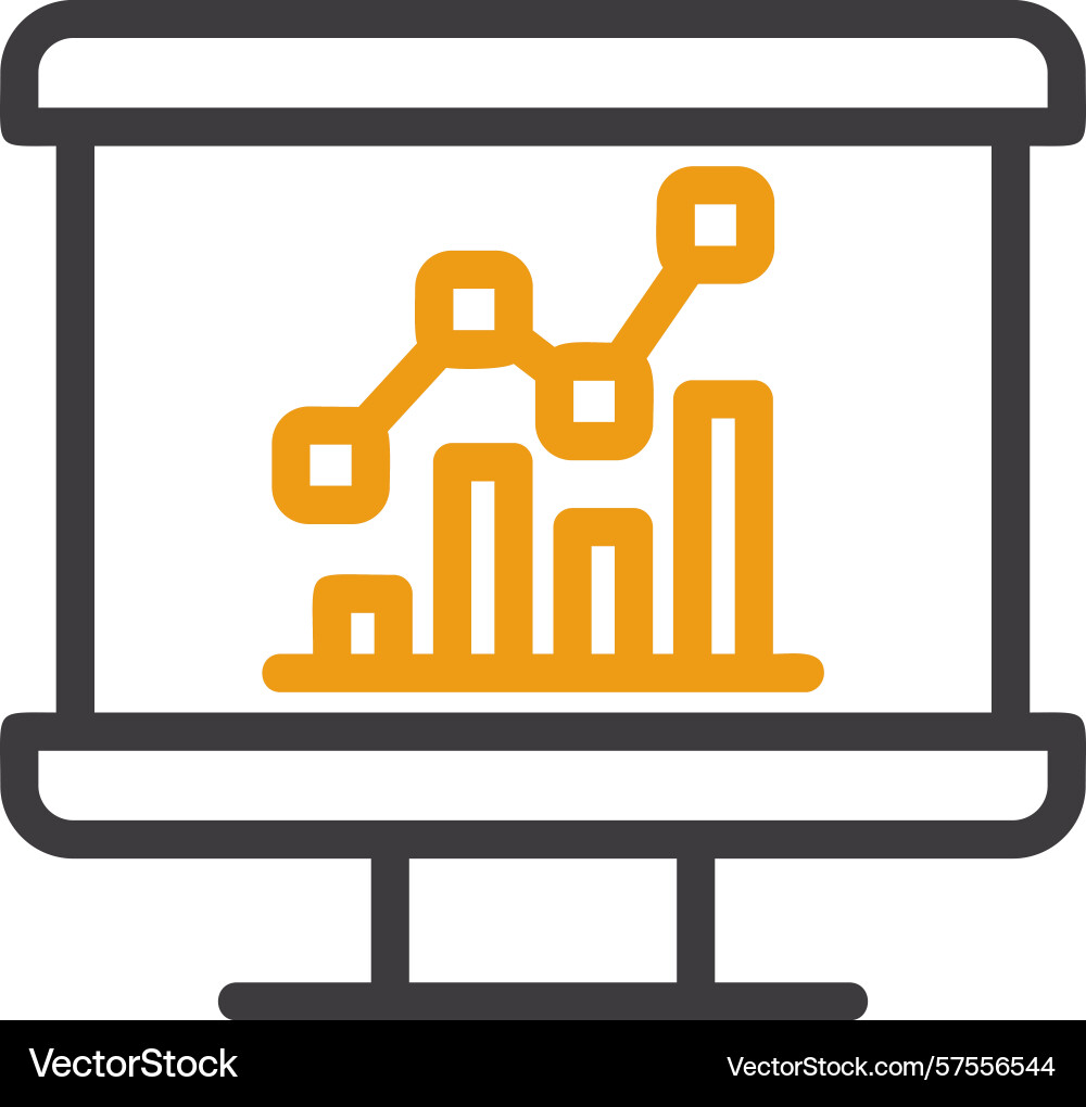 Chart bar two color icon Vector Image