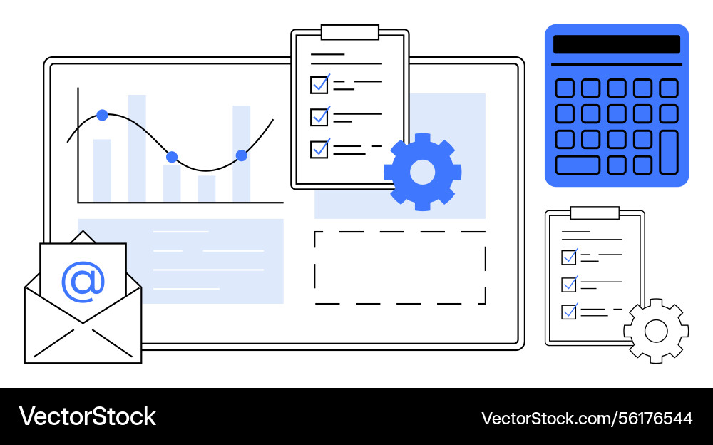 Data analysis with clipboard tasks bar graph Data analysis with clipboard tasks bar graph vector image