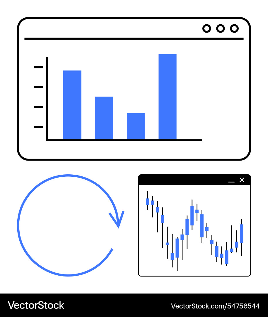 Datenanalyse mit Balkendiagramm-Zeilendiagramm Datenanalyse mit Balkendiagramm-Zeilendiagramm vektorbild