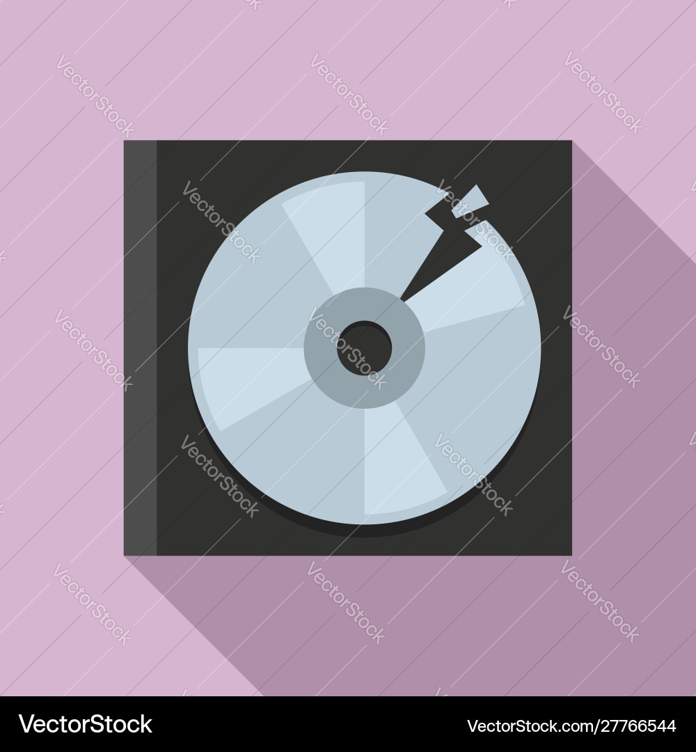 Garbage cd disk icon flat style Garbage cd disk icon flat style vector image