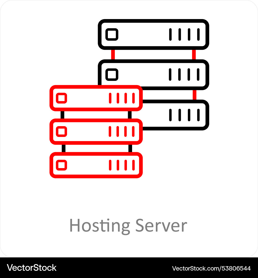 Hosting server and big data icon concept Vector Image