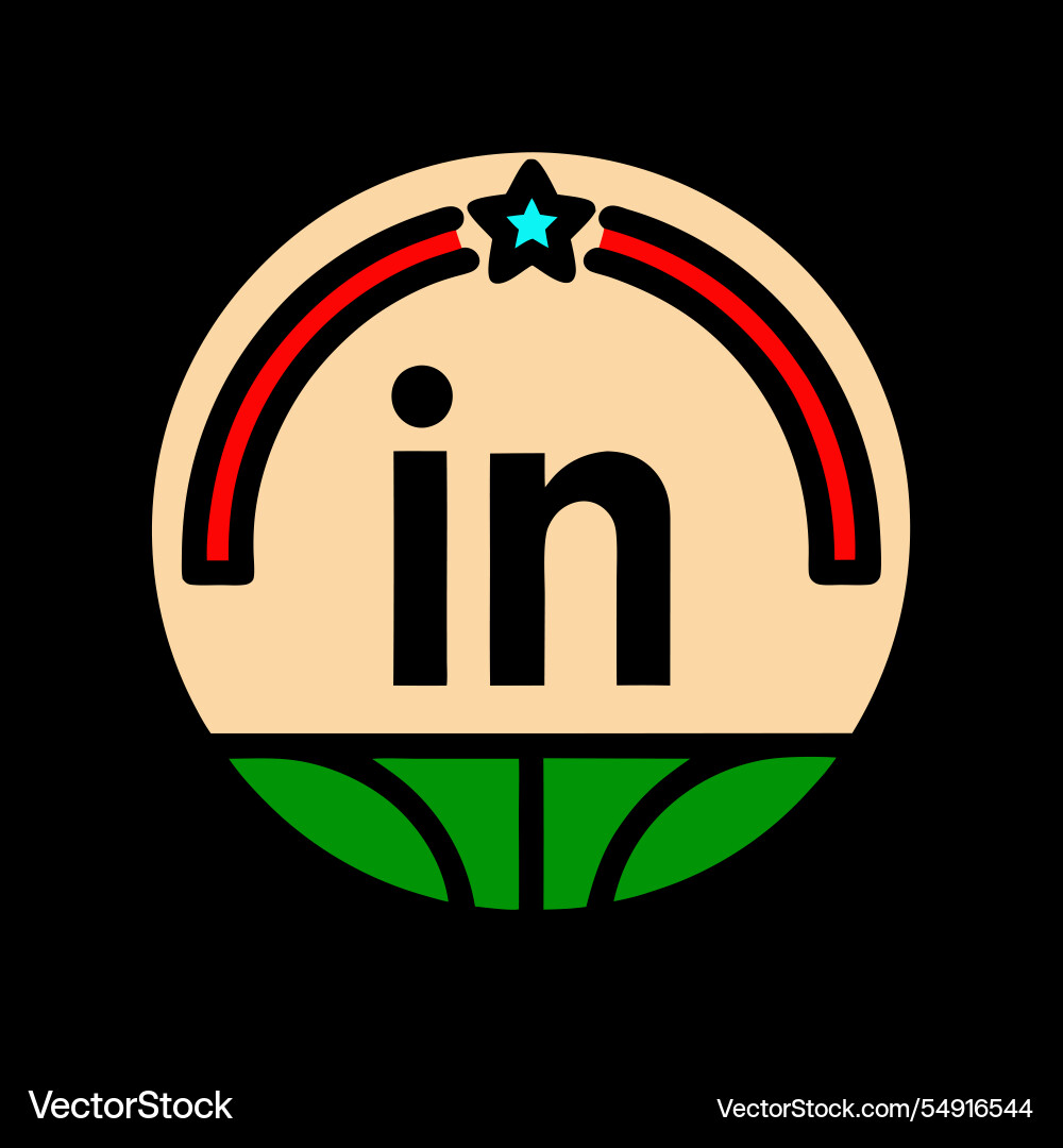Linkedin logo icon art design for website Vector Image