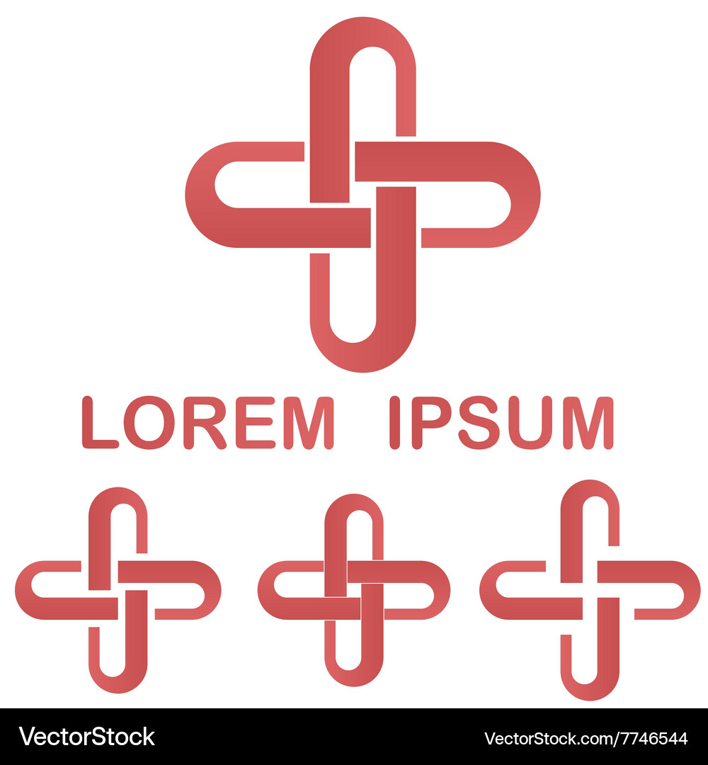 Red loop logo symbol design set Vector Image