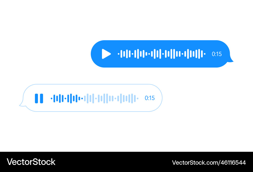 Voice message bubble audio chat ui ux interface Voice message bubble audio chat ui ux interface vector image