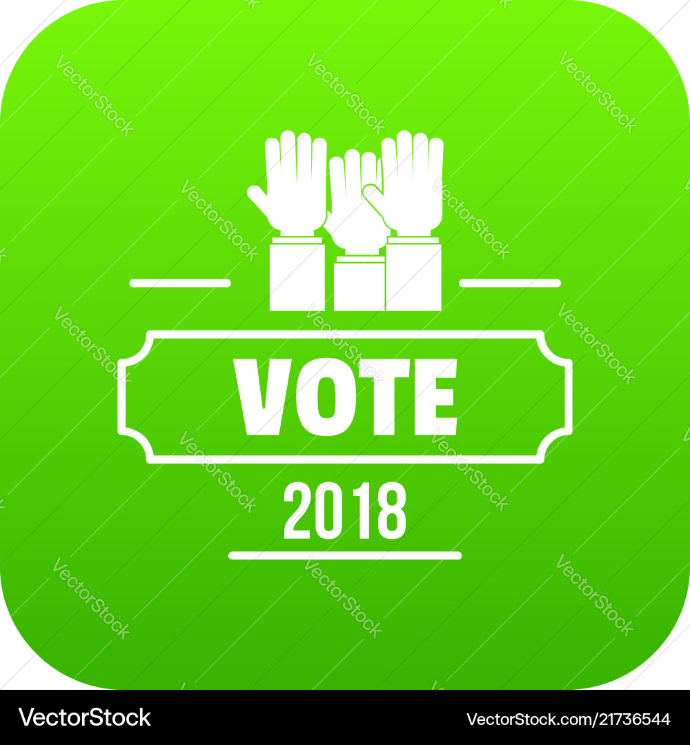 Vote registration icon green Vote registration icon green vector image