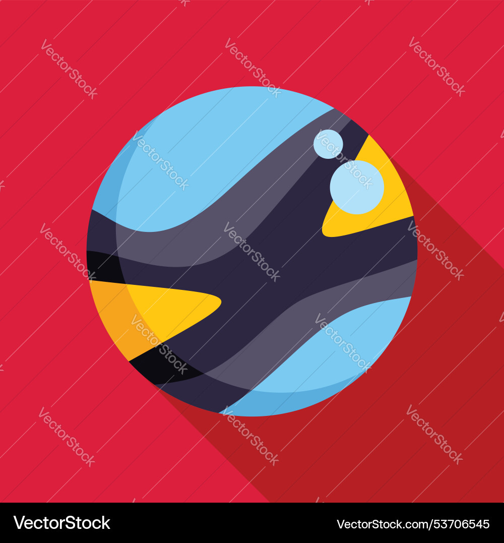Blue planet floating in space with a long shadow Blue planet floating in space with a long shadow vector image
