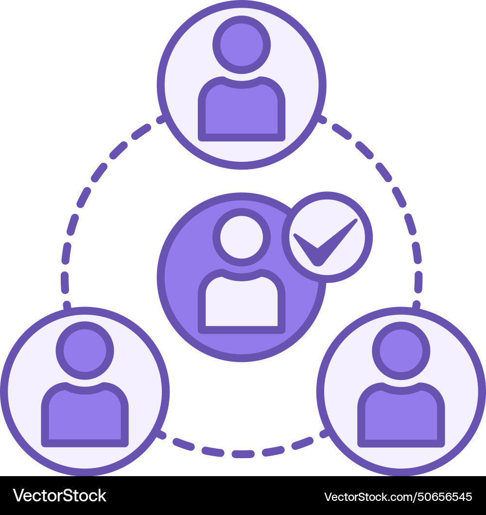 Colored join group icon for user joining Vector Image