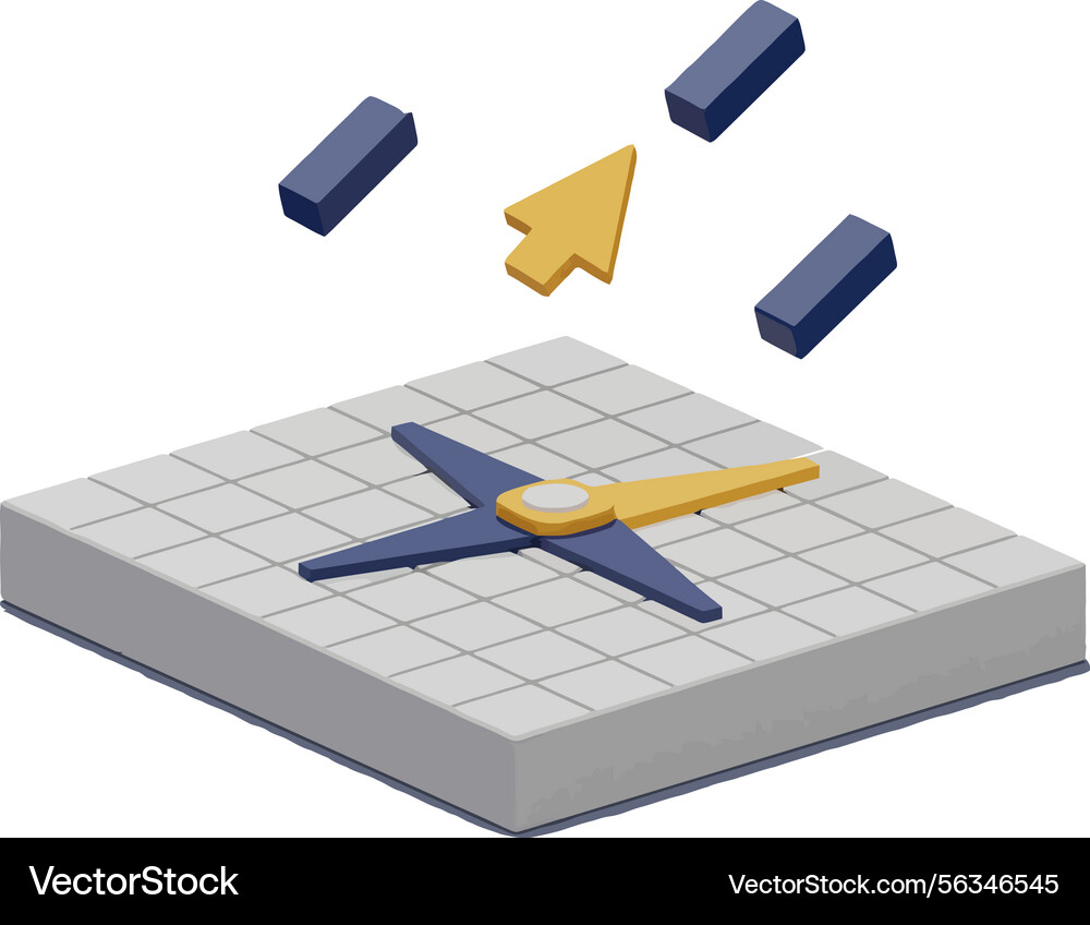 Compass navigation tool with arrow pointer vector image