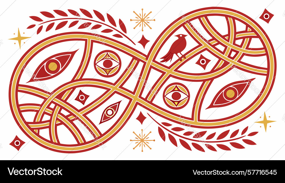 Cosmic unity intertwined ornate infinity pattern vector image