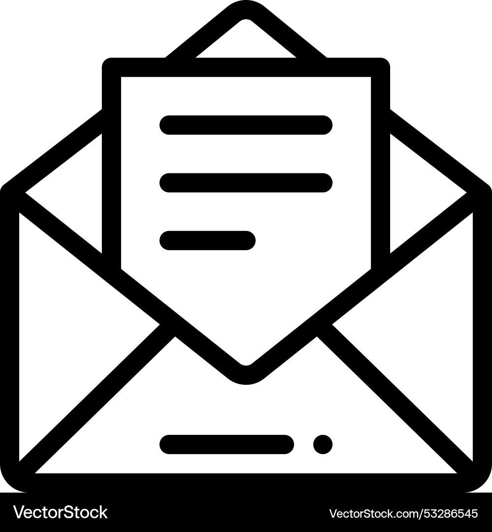 Email icon thin linear style design isolated Email icon thin linear style design isolated vector image