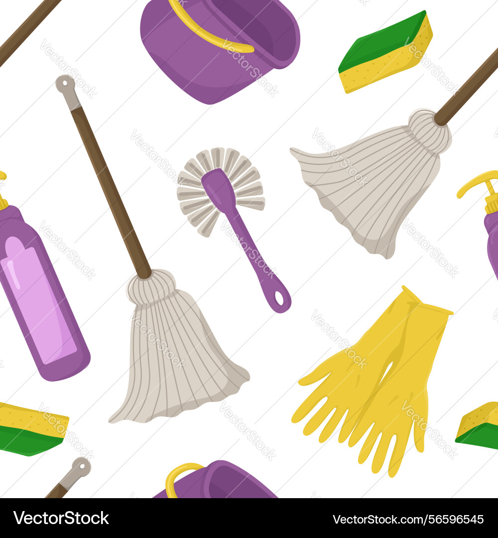 Seamless pattern with cleaning items Seamless pattern with cleaning items Vector Image