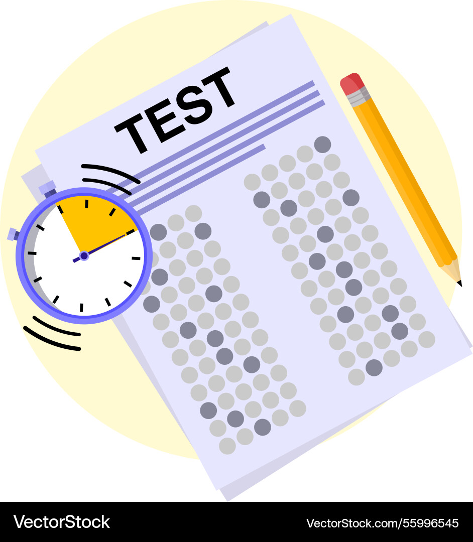 Standardized test sheet bubbles fill with pencil Vector Image