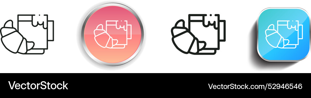 Coffee icon thin linear regular and button style Coffee icon thin linear regular and button style vector image