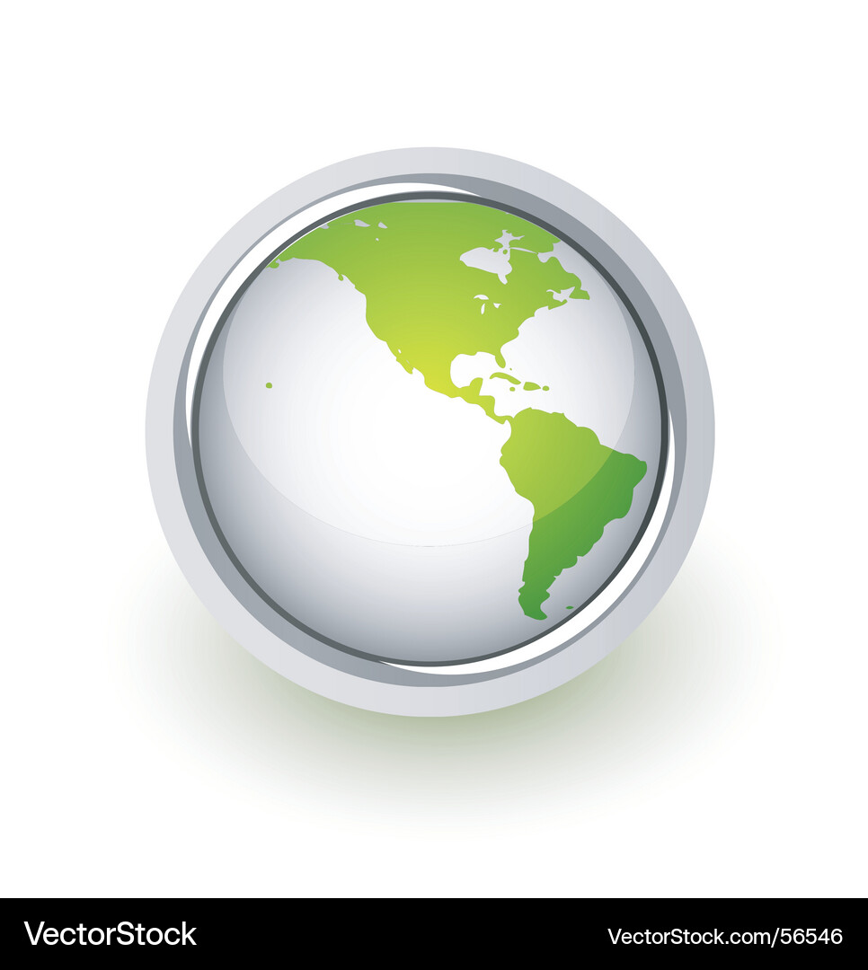 Globe Button Vector Image