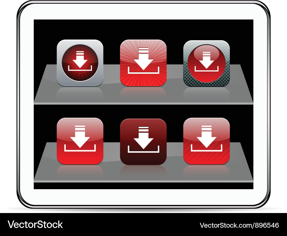 Red App Icon Set Vector Image