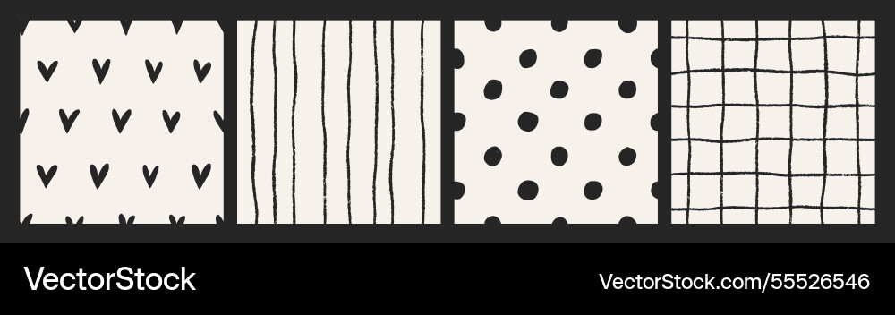 Seamless patterns with simple print black Seamless patterns with simple print black vector image