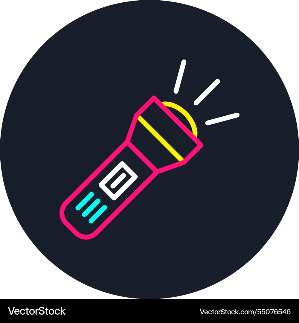 Torch line multi color icon Vector Image