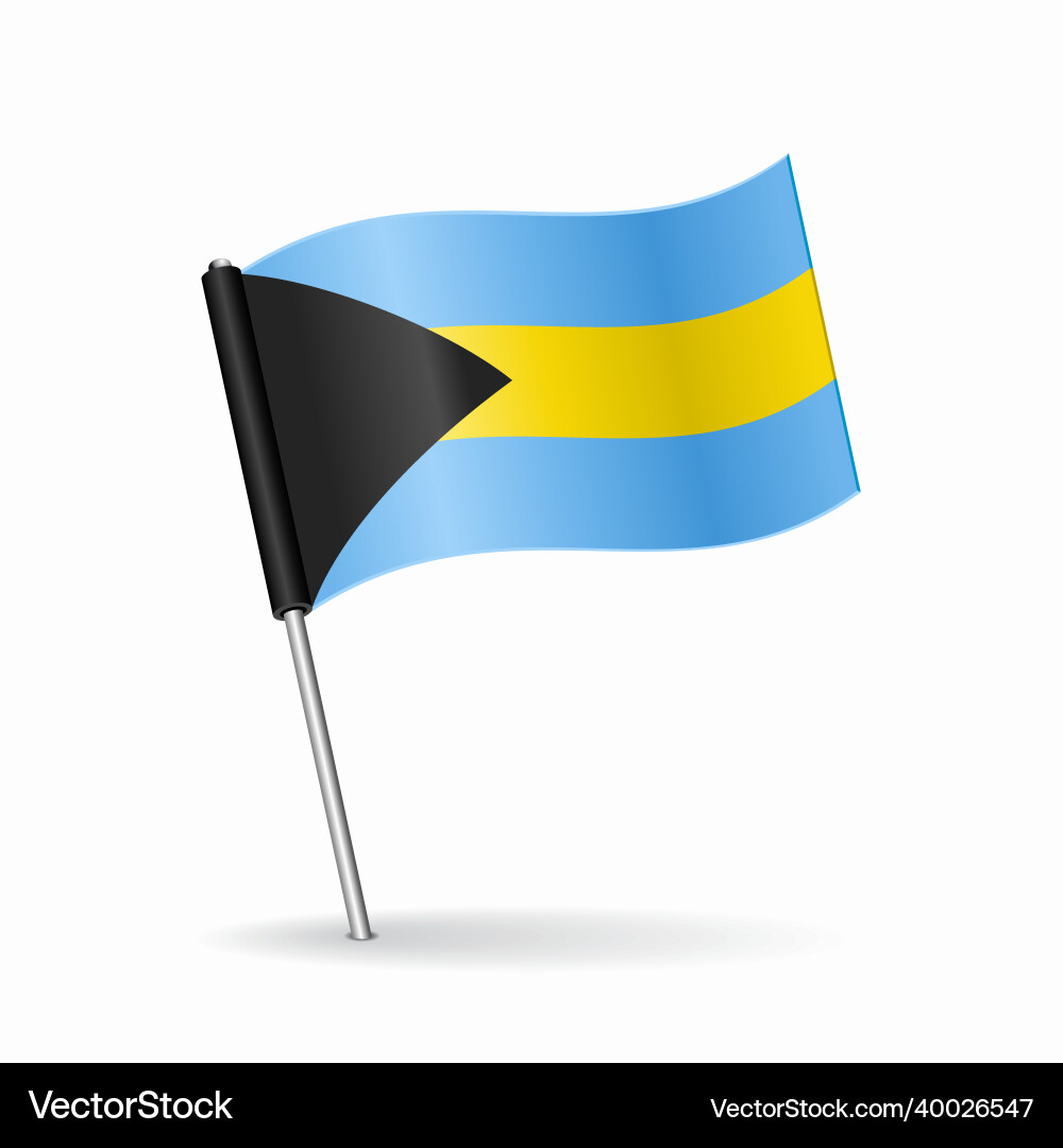 Bahamian Flag Map Pointer Vector Image