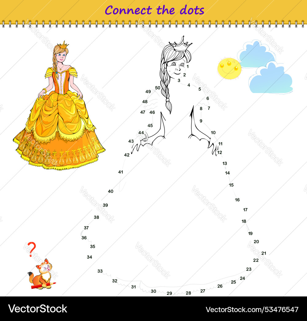 Connect the dots from 1 to 50 and draw Connect the dots from 1 to 50 and draw Vector Image