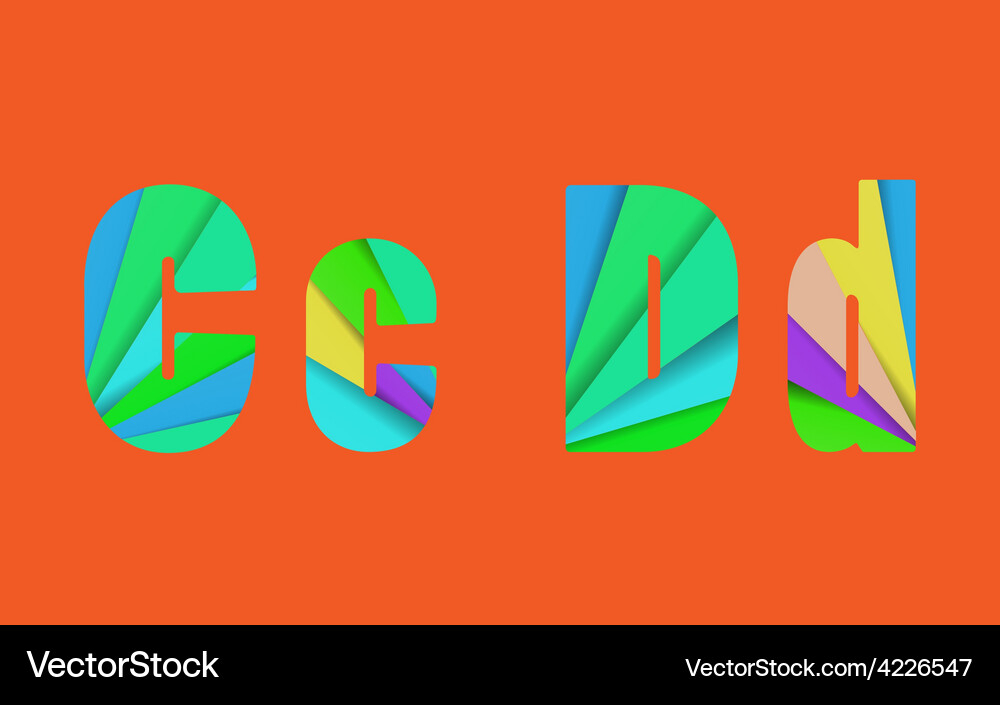 Cut into several parts within font cd Vector Image