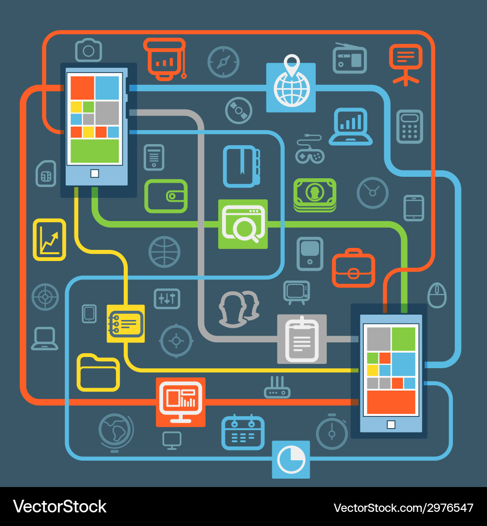 Data Transfer & Network Concepts vector image