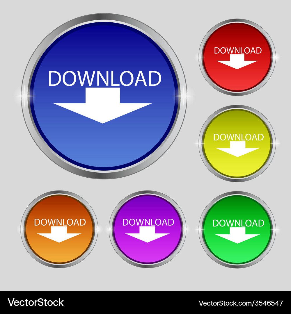 Download icon upload button load symbol set Vector Image