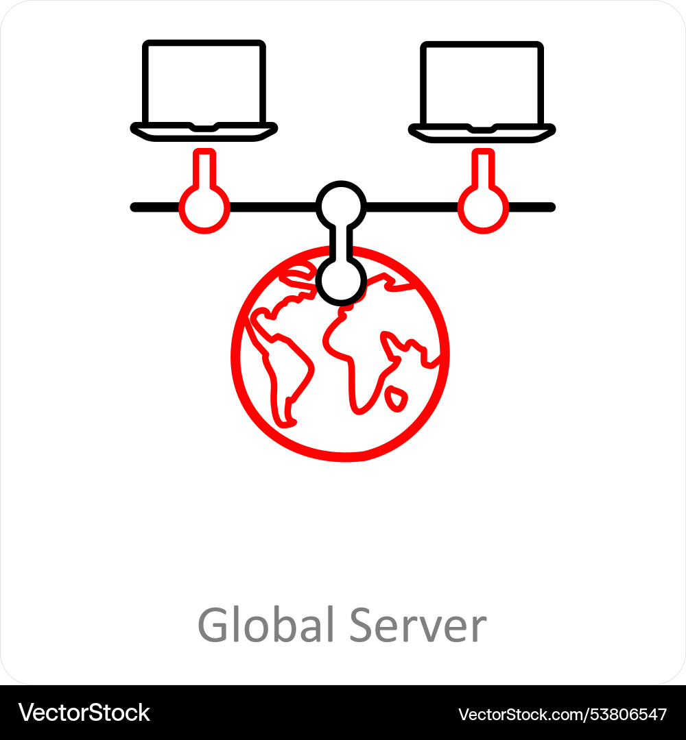 Global server and big data icon concept vector image