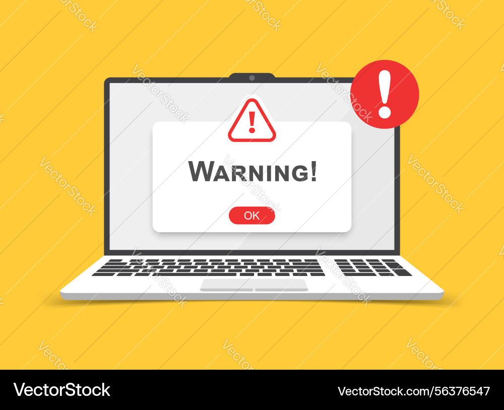 Laptop notification icon in flat style computer Laptop notification icon in flat style computer vector image