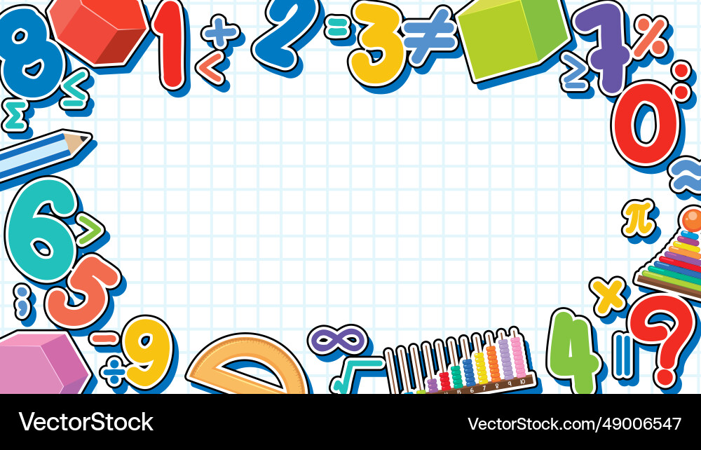 Math border notebook with checkered background Vector Image