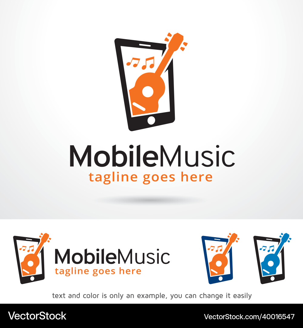 Mobile music logo template design Royalty Free Vector Image