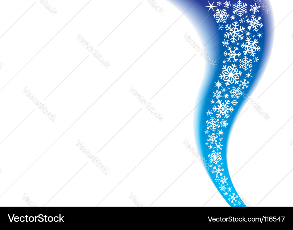 Winter Snowflake Wave Background Vector Image
