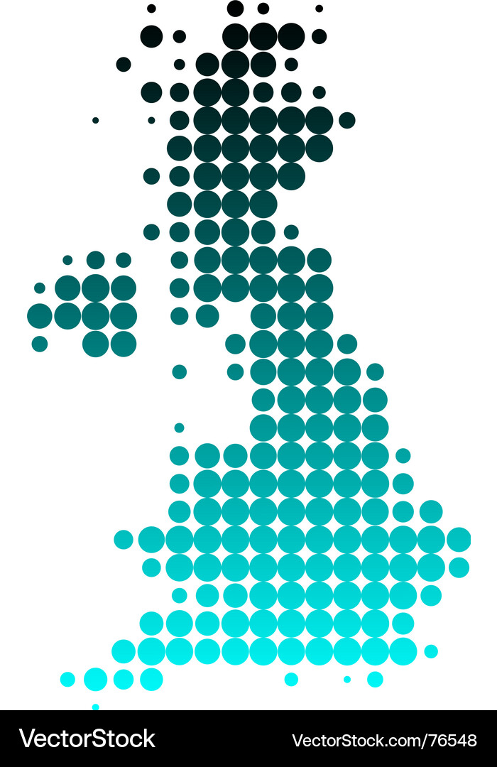 Britain Map - Dots and Gradients Vector Image