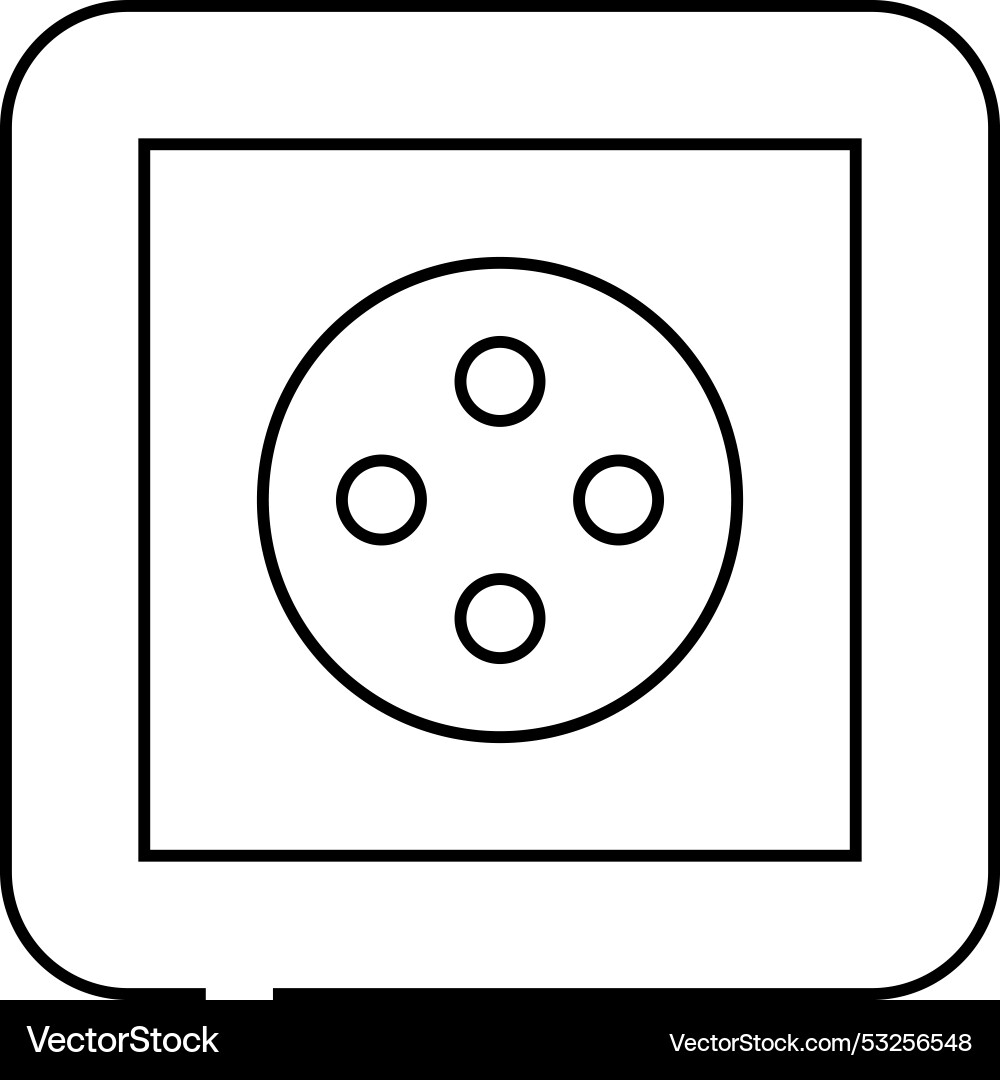 Cee 7 5 socket line icon Vector Image