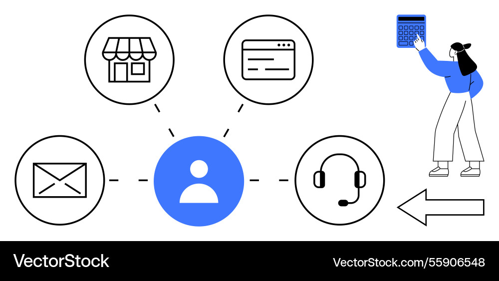 Centralized user communication and access across Centralized user communication and access across vector image
