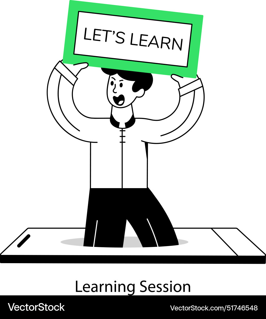 Check out outline mini of learning se Royalty Free Vector