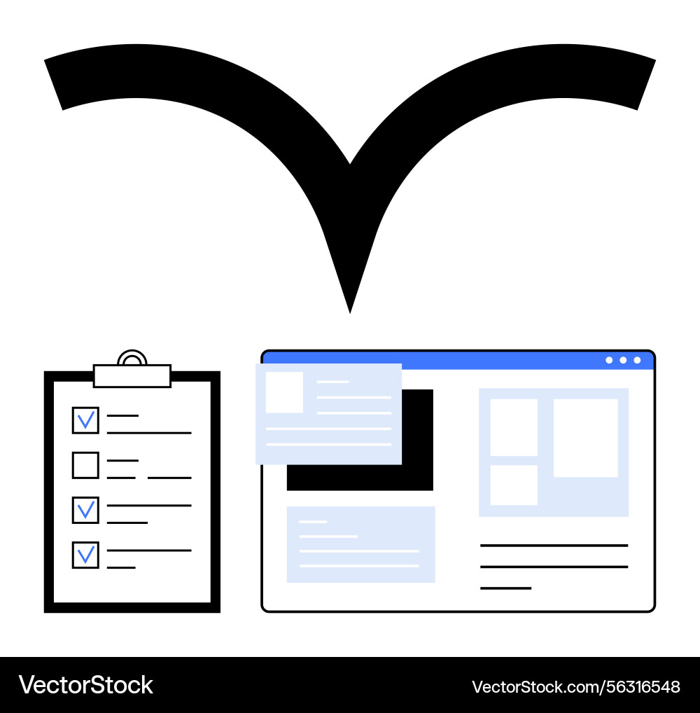 Checklist and Webpage Layout vector image