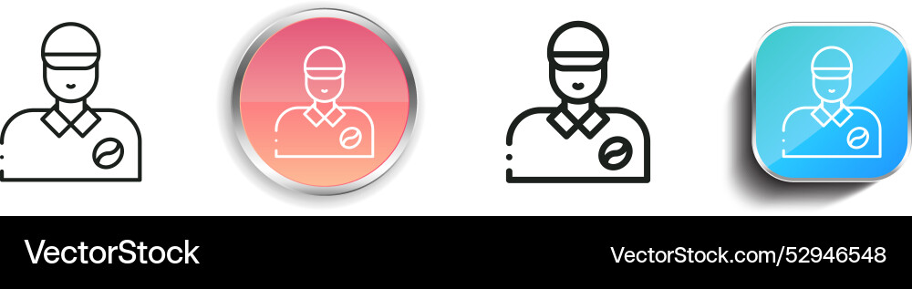 Coffee icon thin linear regular and button style vector image